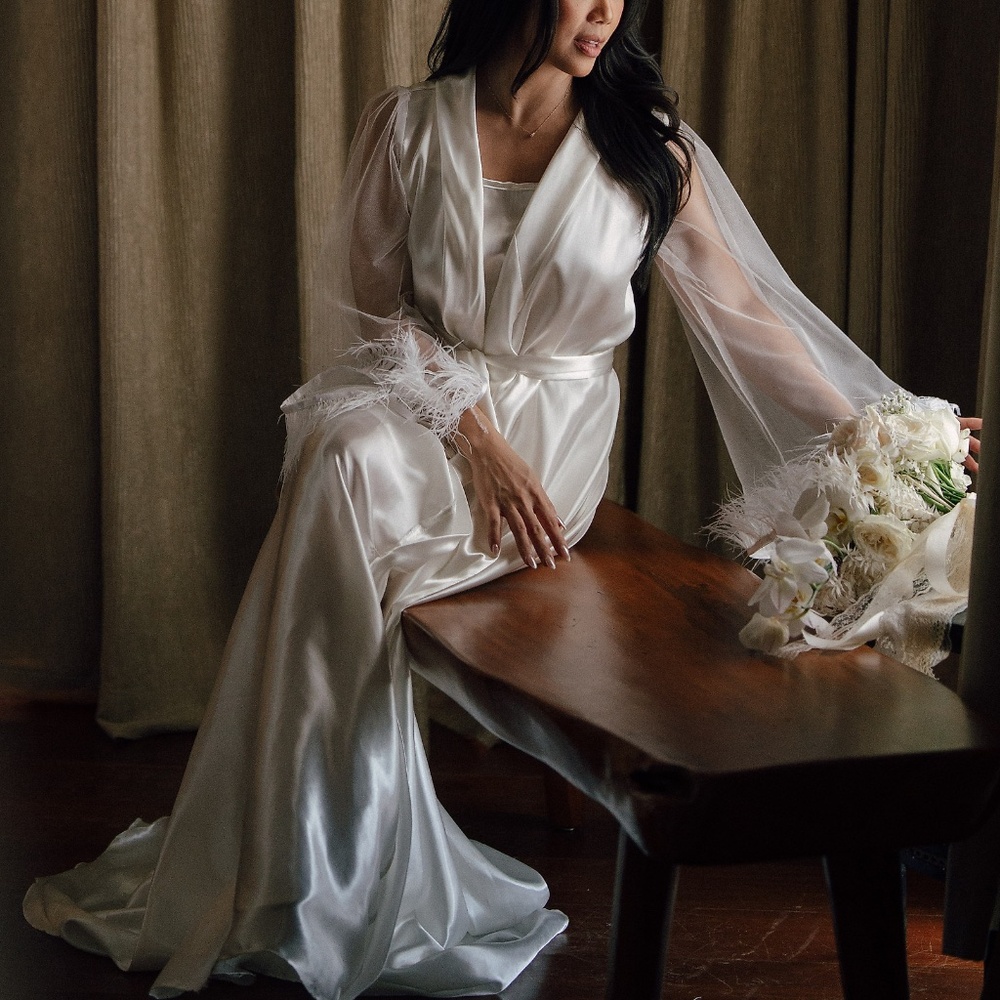 Long Beautiful Bridal Robe